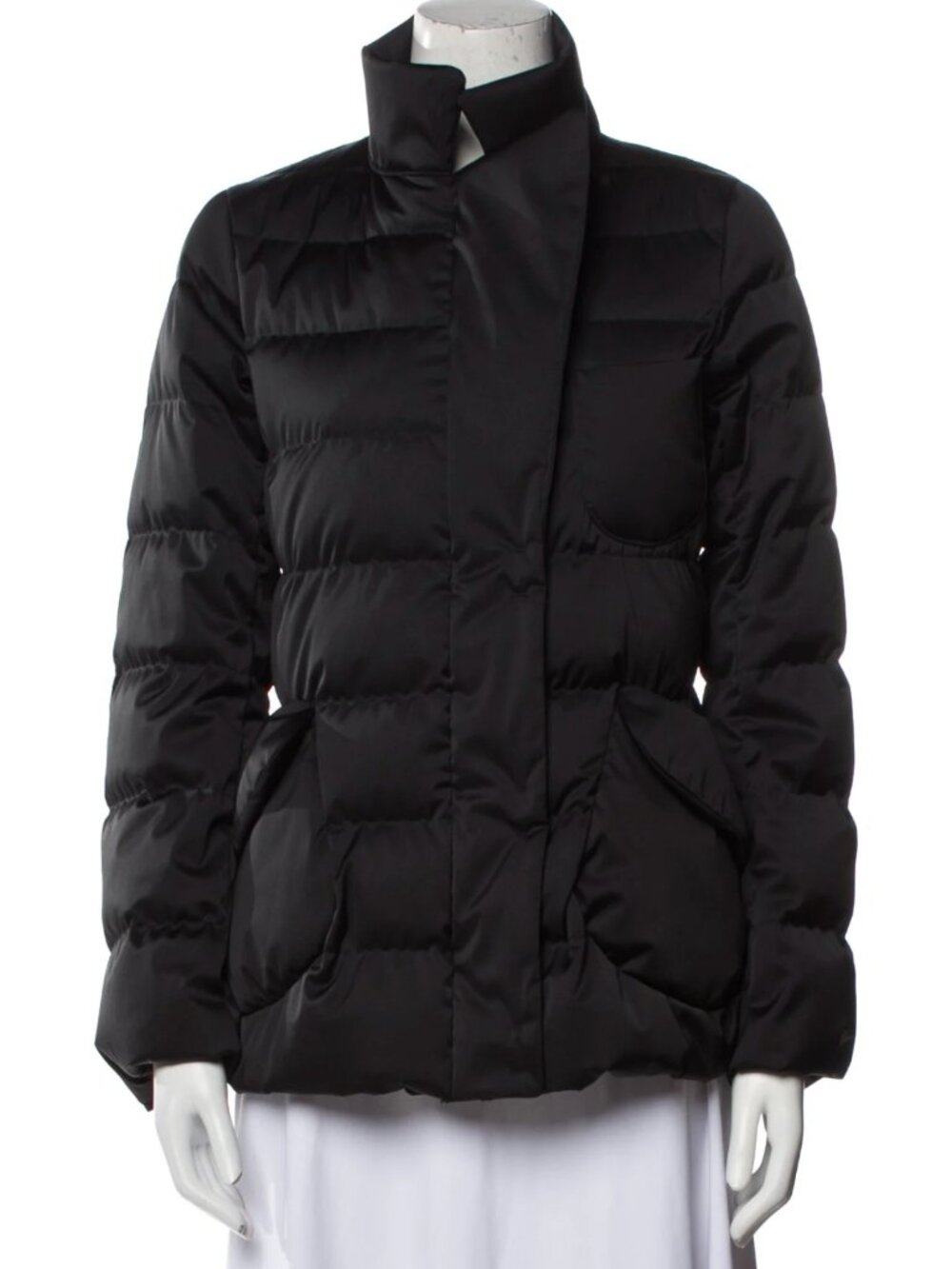 Uniqlo +J Jil Sander Down Jacket Black High Collar Curved Pockets Women's M